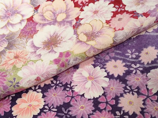 平和屋着物●豪華振袖 流水草花文 暈し染め 金彩 正絹 逸品 DABI2504ud