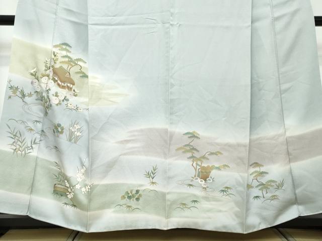 平和屋着物●訪問着 流水風景草花文 暈し染め 金彩 正絹 逸品 DABI2506ud