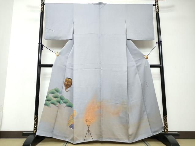 平和屋着物●染色作家 青木龍雲 色留訪問着 能 暈し染め 金彩 正絹 逸品 DABI2510ud