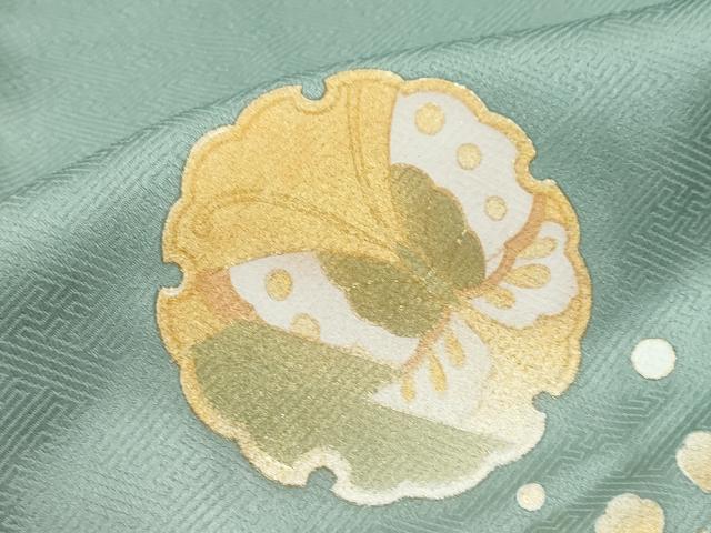 平和屋着物●訪問着 雪輪花蝶文 暈し染め 金彩 ロング丈 正絹 逸品 DABI2511ud