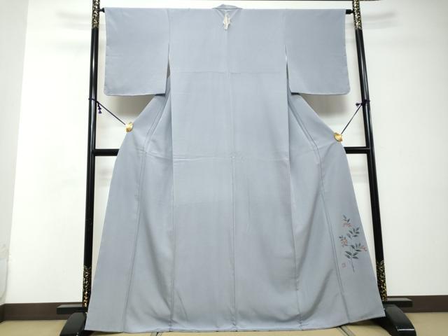 平和屋着物●上質な色無地 作家物 藤鼠色 正絹 逸品 未使用 DABI2516ud
