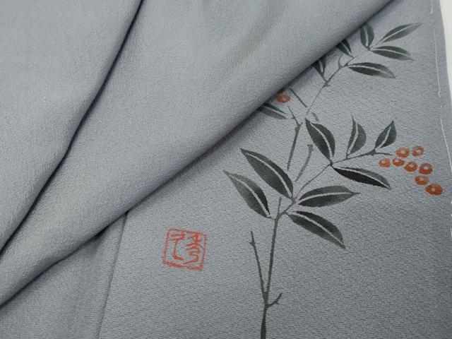 平和屋着物●上質な色無地 作家物 藤鼠色 正絹 逸品 未使用 DABI2516ud