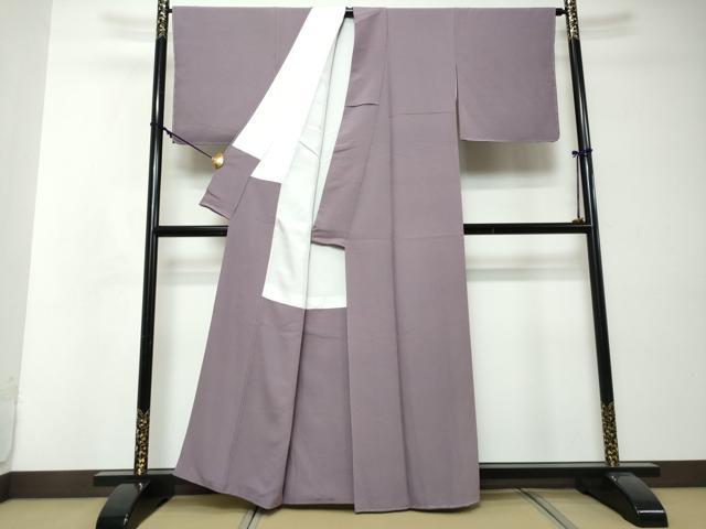 平和屋着物●上質な色無地 二藍色 正絹 逸品 未使用 DABI2518ud