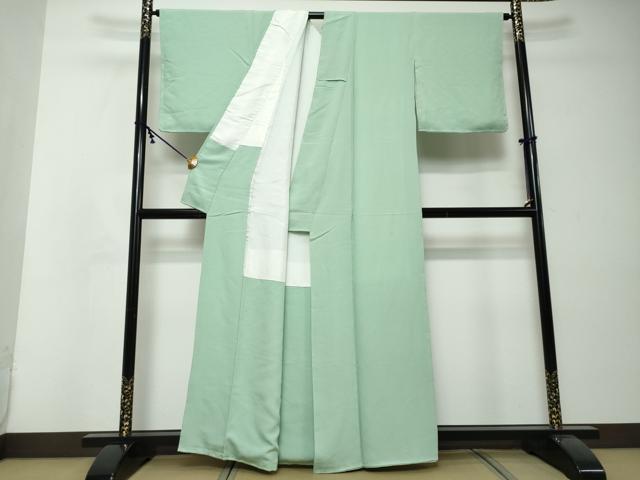 平和屋着物●上質な色無地 青磁鼠色 正絹 逸品 DABI2522ud