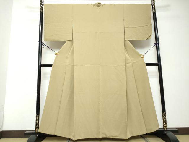 平和屋着物●上質な色無地 枯色 正絹 逸品 DABI2525ud