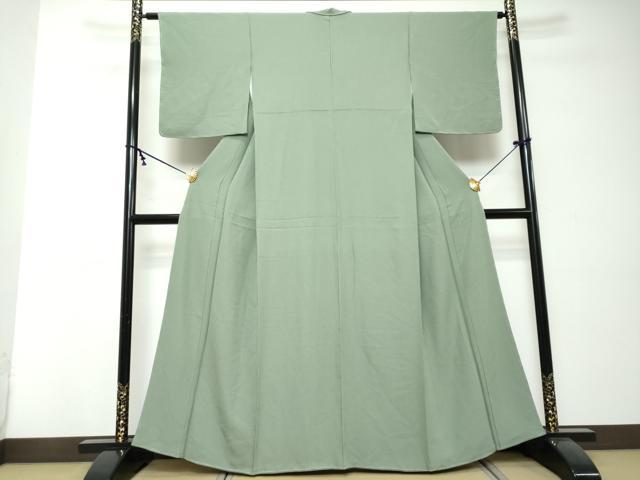 平和屋着物●上質な色無地 利休鼠色 正絹 逸品 未使用 DABI2526ud