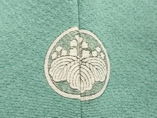 平和屋着物●本草木染作家 瑞鳳 色無地 錆浅葱色 正絹 逸品 DABI2527ud