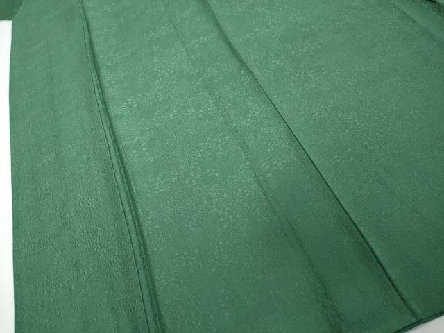 平和屋着物●上質な色無地 草花地紋 緑青色 正絹 逸品 DABI2537ud