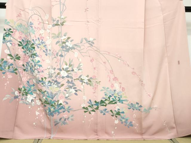 平和屋着物●訪問着 友禅 作家物 草花文 暈し染め 正絹 逸品 DABI2541ud