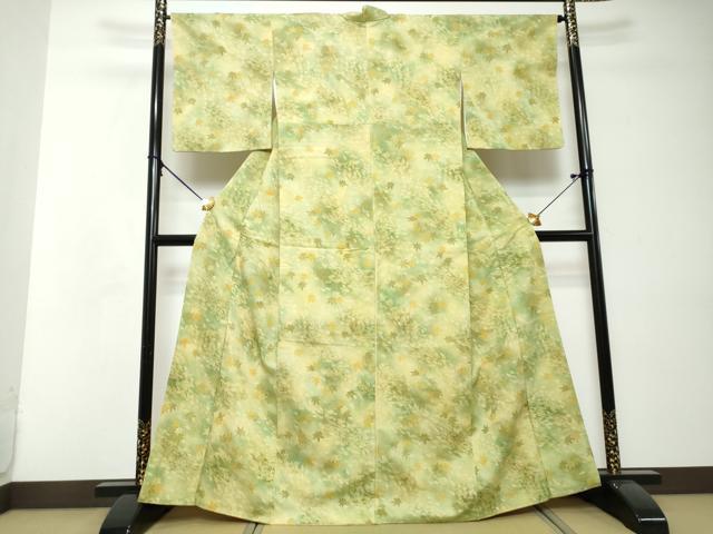 平和屋着物●上質な小紋 舞葉文 暈し染め 正絹 逸品 DABI2542ud