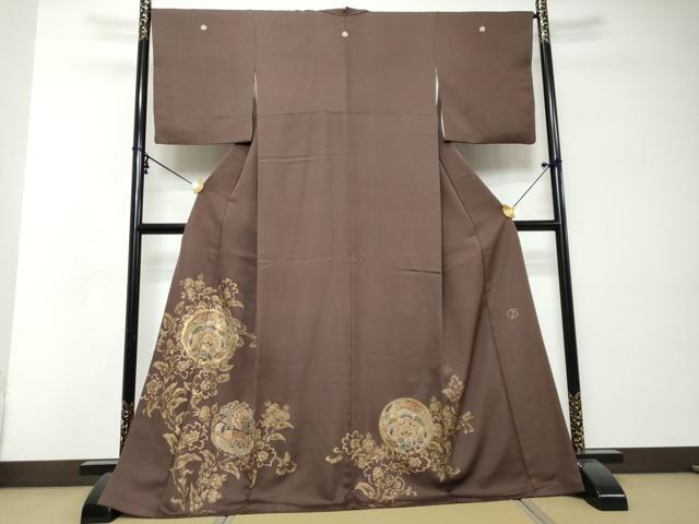 平和屋着物●豪華色留袖 作家物 花鳥文 金彩 反端付き 正絹 逸品 DABI2548ud