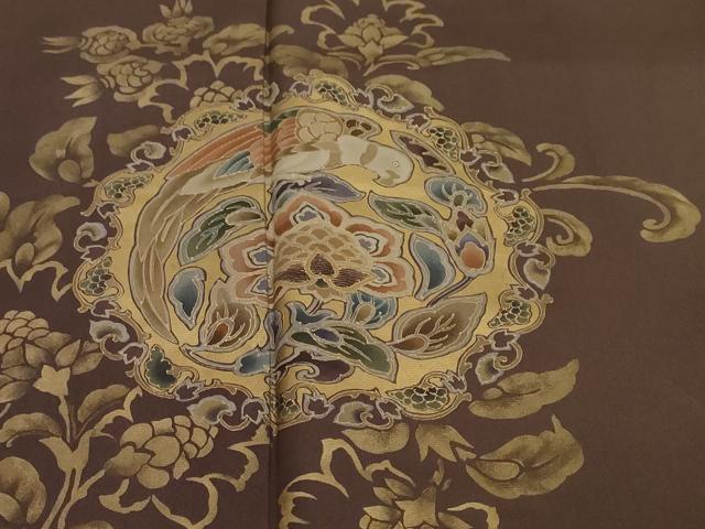 平和屋着物●豪華色留袖 作家物 花鳥文 金彩 反端付き 正絹 逸品 DABI2548ud