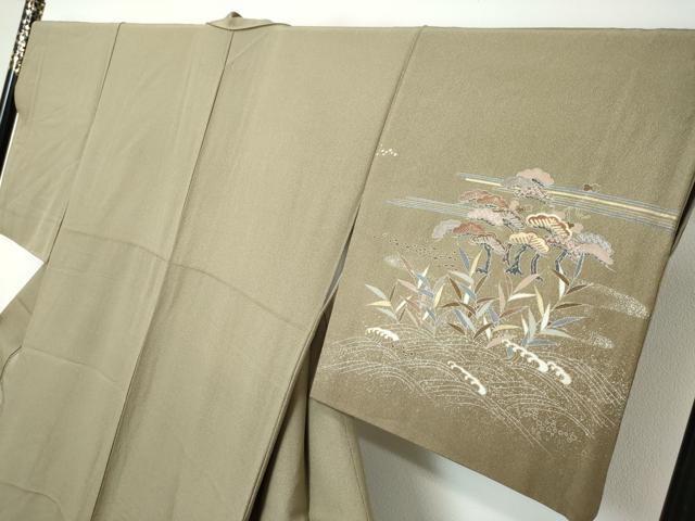 平和屋着物●訪問着 駒刺繍 浜松小舟文 暈し染め 金彩 正絹 逸品 DABI2551ud