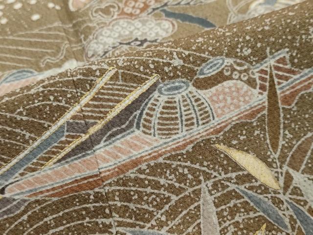 平和屋着物●訪問着 駒刺繍 浜松小舟文 暈し染め 金彩 正絹 逸品 DABI2551ud