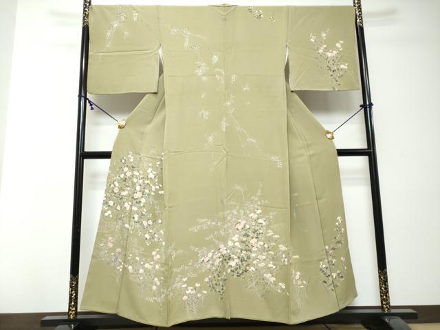 平和屋2□訪問着 流水短冊草花文 金彩 逸品 DAAD5515rt 金彩 正絹 逸品