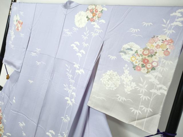 平和屋着物●訪問着 作家物 草花丸文 暈し染め 金彩 正絹 逸品 未使用 DABI2561ud