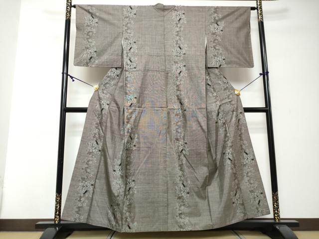 平和屋着物●本場大島紬 9マルキ 草花間道 ますいわ屋扱い 正絹 逸品 DABI2572ud