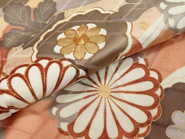 平和屋着物●十日町老舗ブランド 吉澤友禅 吾妻徳穂 振袖 駒刺繍 舞花文 暈し染め 金彩 正絹 逸品 DABI2575ud