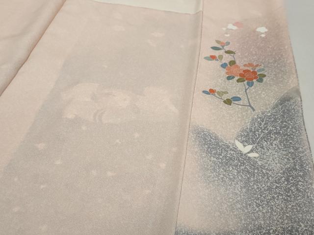 平和屋着物●訪問着 流水鴛鴦枝花文 暈し染め 金彩 正絹 逸品 DABI2577ud