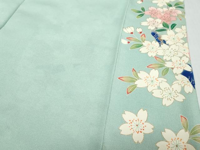 平和屋着物●豪華振袖 枝桜文 金彩 鬼しぼ縮緬 正絹 逸品 DABI2602ud