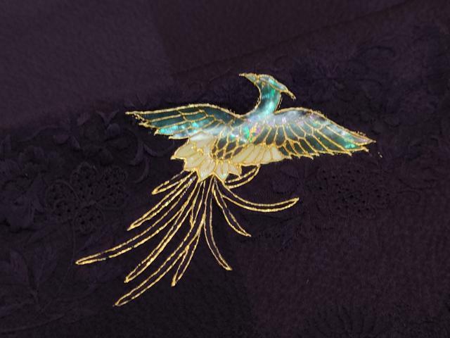 平和屋着物●訪問着 螺鈿 総刺繍 鳳凰草花文 金糸 正絹 逸品 未使用 DABI2605ud