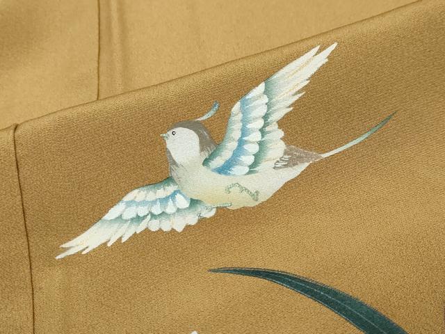 平和屋着物●訪問着 作家物 流水花鳥文 暈し染め 金彩 正絹 逸品 DABI2606ud