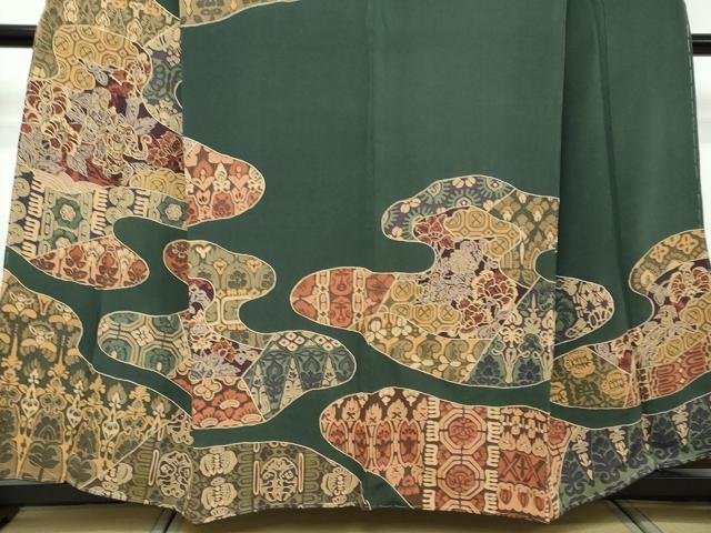 平和屋着物●中国三大刺繍 汕頭刺繍 スワトウ刺繍 総刺繍 訪問着 人物洋花文 鬼しぼ縮緬 正絹 逸品 未使用 DABI2622ud