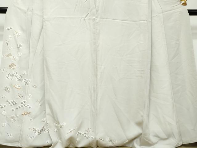 平和屋着物●訪問着 駒刺繍 吉祥宝尽くし文 金彩 正絹 逸品 DABI2626ud
