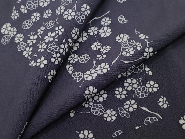 平和屋着物●上質な小紋 市松枝花文 正絹 逸品 DABI2627ud