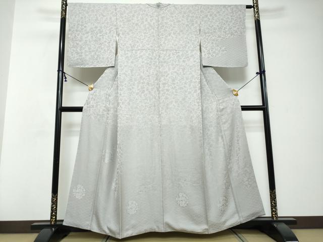 平和屋着物●無地絵羽訪問着 草花丸文 暁鼠色 ほていや扱い 正絹 逸品 未使用 DABI2635ud