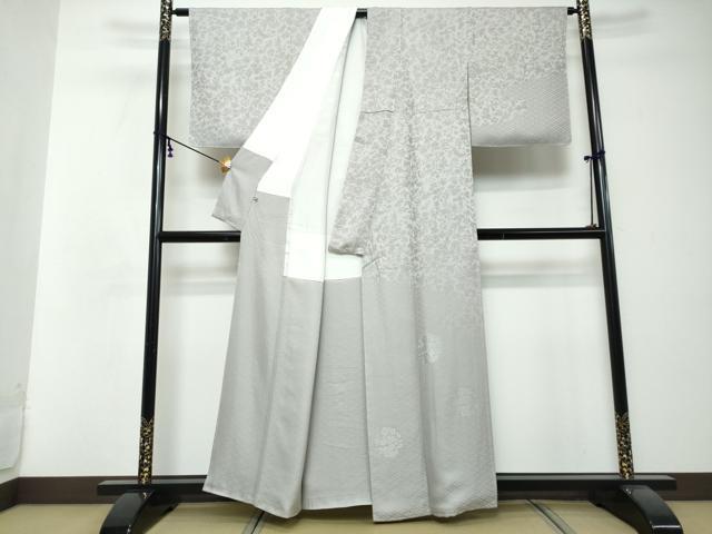 平和屋着物●無地絵羽訪問着 草花丸文 暁鼠色 ほていや扱い 正絹 逸品 未使用 DABI2635ud