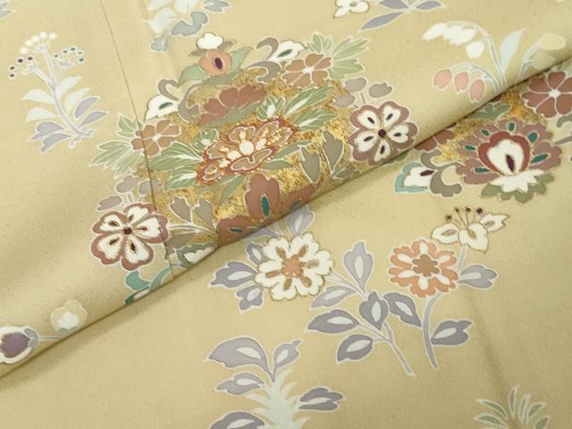 平和屋着物●訪問着 駒刺繍 洋花文 金彩 正絹 逸品 DABI2636ud