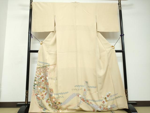 平和屋着物●豪華色留袖 駒刺繍 几帳宝尽くし花文 金彩 正絹 逸品 DABI2639ud