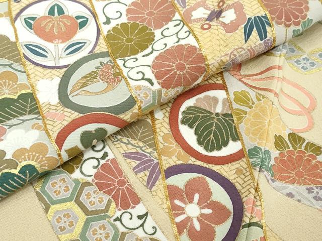 平和屋着物●豪華色留袖 駒刺繍 几帳宝尽くし花文 金彩 正絹 逸品 DABI2639ud