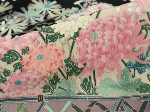 平和屋着物●豪華黒留袖 友禅 作家物 草花籬文 正絹 逸品 DABI2644ud