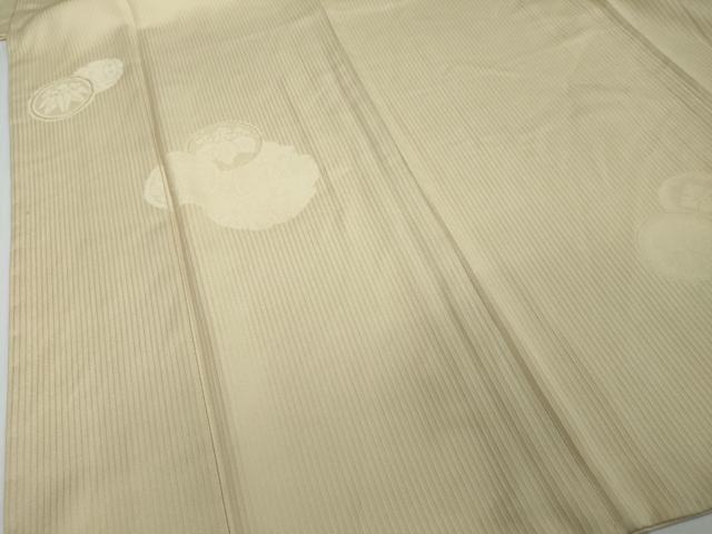 平和屋着物●無地絵羽訪問着 草花丸文 白橡色 正絹 逸品 DABI2672ud