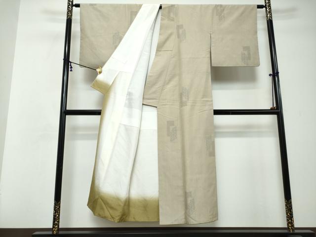 平和屋着物●結城紬 80亀甲 短冊吉祥文 正絹 逸品 DABI2677ud