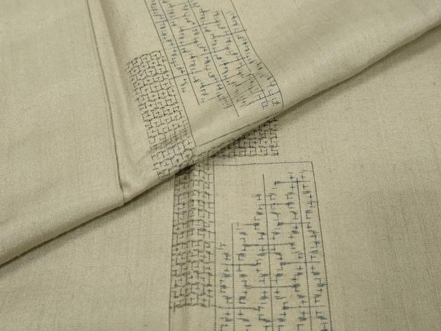 平和屋着物●結城紬 80亀甲 短冊吉祥文 正絹 逸品 DABI2677ud