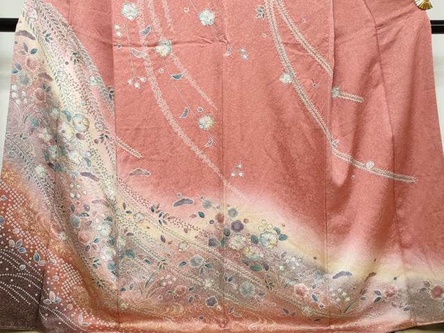 平和屋着物●訪問着 辻が花 暈し染め 金彩 正絹 逸品 DABI2692ud