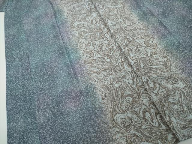 平和屋着物●長襦袢 無双仕立て 墨流し霞文 暈し染め 正絹 逸品 DABI2701ud