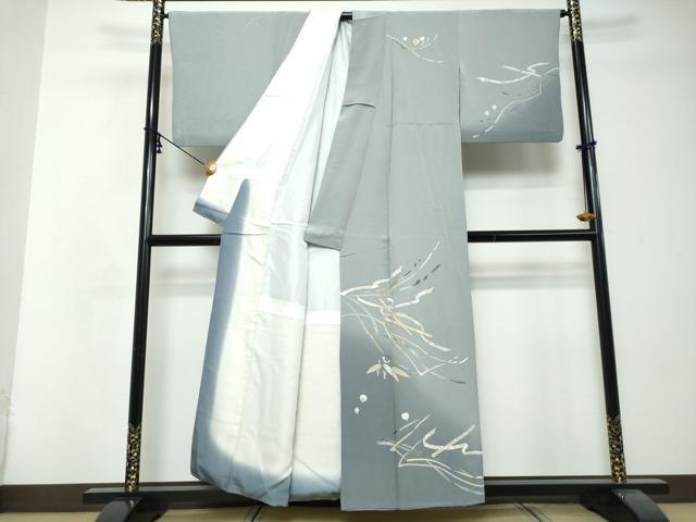 平和屋着物●訪問着 駒刺繍 吉祥熨斗楽器文 暈し染め 金彩 正絹 逸品 DABI2706ud