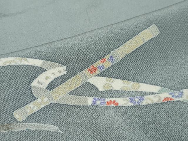 平和屋着物●訪問着 駒刺繍 吉祥熨斗楽器文 暈し染め 金彩 正絹 逸品 DABI2706ud