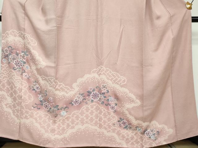 平和屋着物●訪問着 絞り 更紗花唐草文 正絹 逸品 DABI2709ud