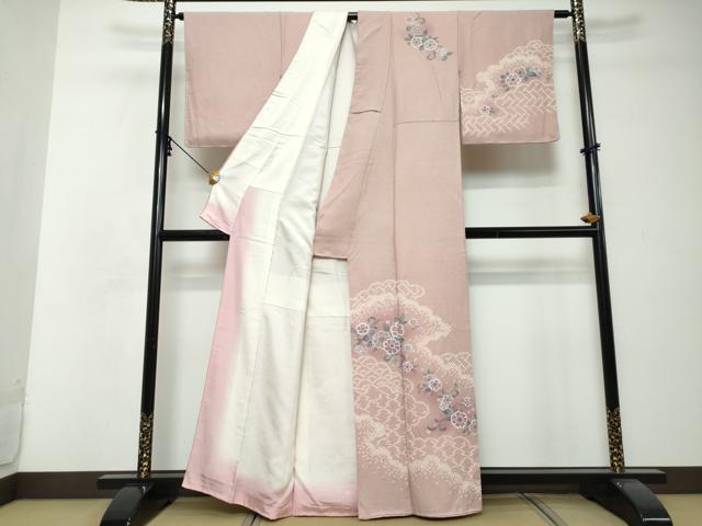 平和屋着物●訪問着 絞り 更紗花唐草文 正絹 逸品 DABI2709ud