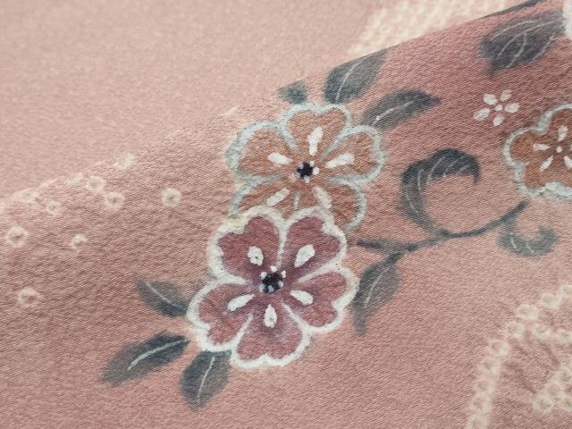 平和屋着物●訪問着 絞り 更紗花唐草文 正絹 逸品 DABI2709ud