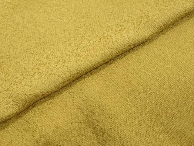 平和屋着物●上質な色無地 干割れ地紋 芥子色 正絹 逸品 DABI2712ud
