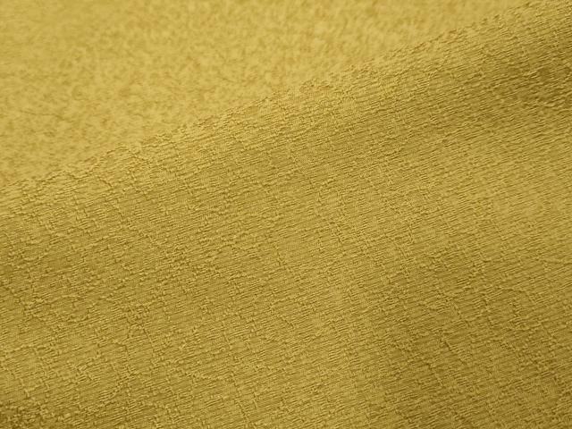 平和屋着物●上質な色無地 干割れ地紋 芥子色 正絹 逸品 DABI2712ud