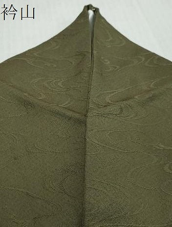 平和屋着物●上質な色無地 流水地紋 千歳緑色 正絹 逸品 DABI2721ud