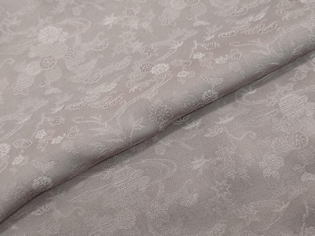 平和屋着物●上質な色無地 流水草花地紋 牡丹鼠色 正絹 逸品 DABI2722ud