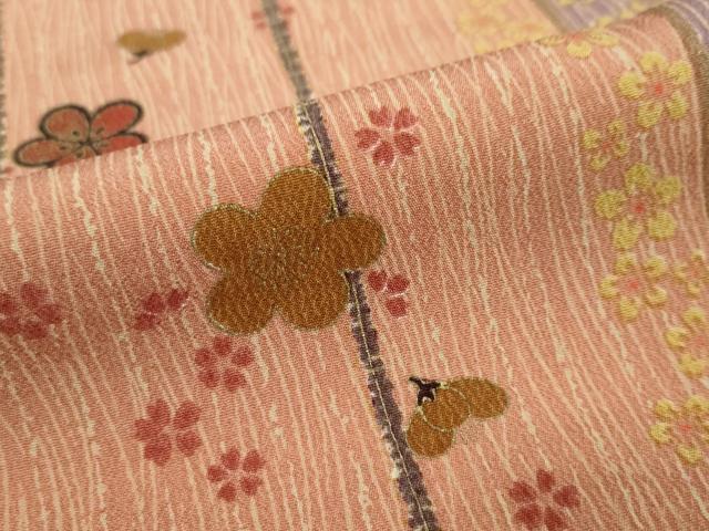 平和屋着物●上質な小紋 舞花文 金彩 正絹 逸品 DABI2723ud